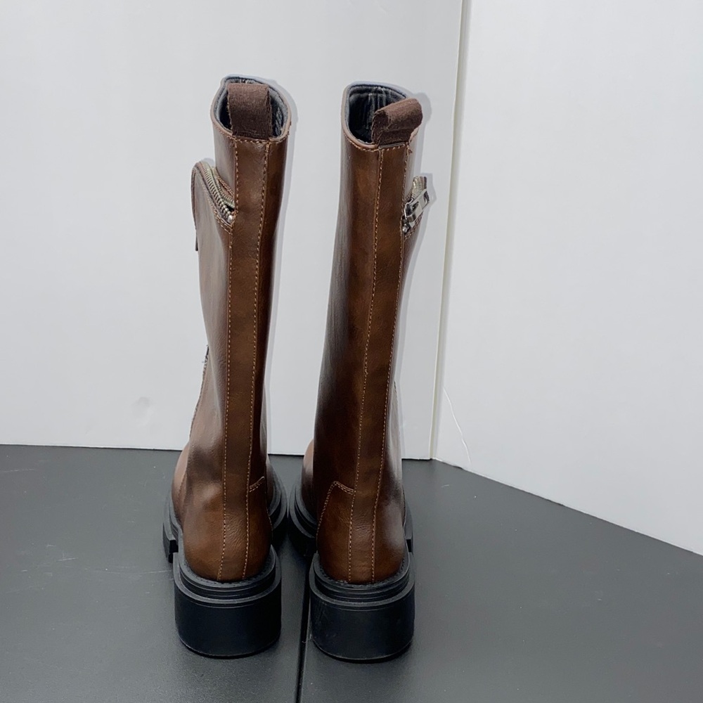 NWOB Dolls Kill Current Mood Brown Platform Boots- SZ 8 - Picture 2 of 9